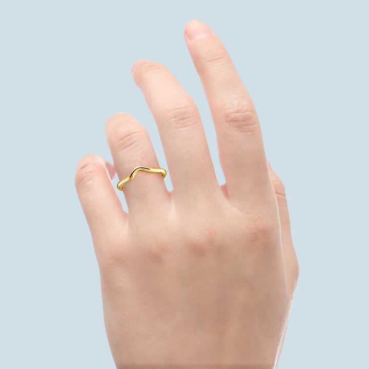 Swirl Wedding Band In Yellow Gold (Matching Ring) | 06