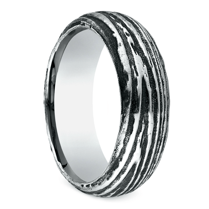 Tree Bark Patterned Men's Wedding Ring in Cobalt (7.5mm) | Thumbnail 02