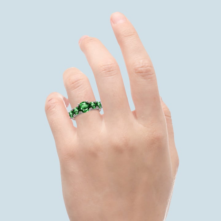 5 Stone Emerald Ring In Platinum | 06