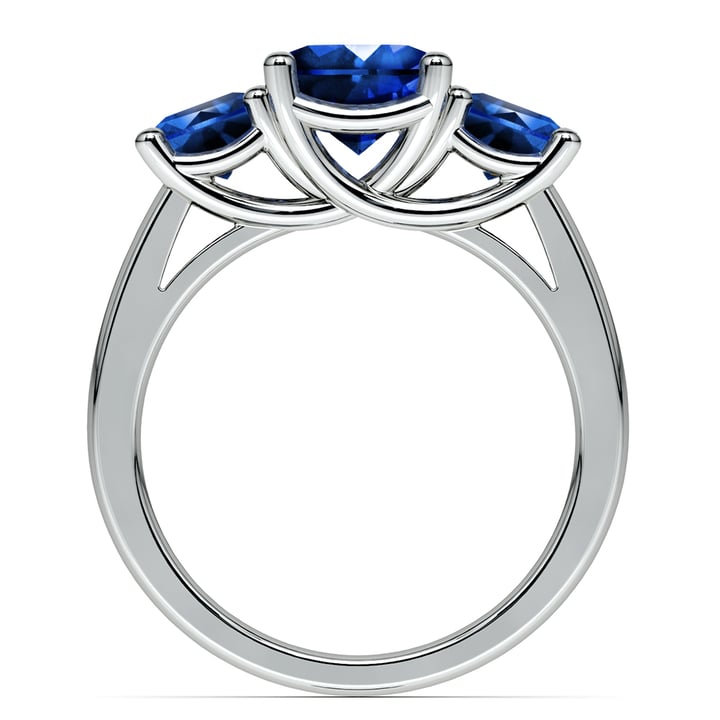 Three Sapphire Ring In Platinum | Thumbnail 03