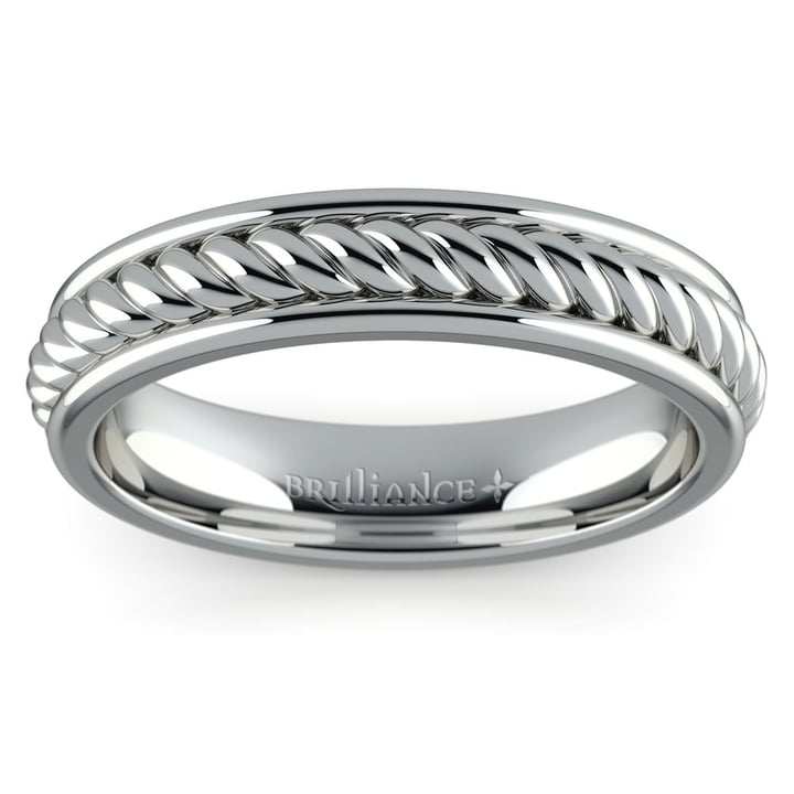 Twisted Rope Ring Wedding Band In Platinum | 02