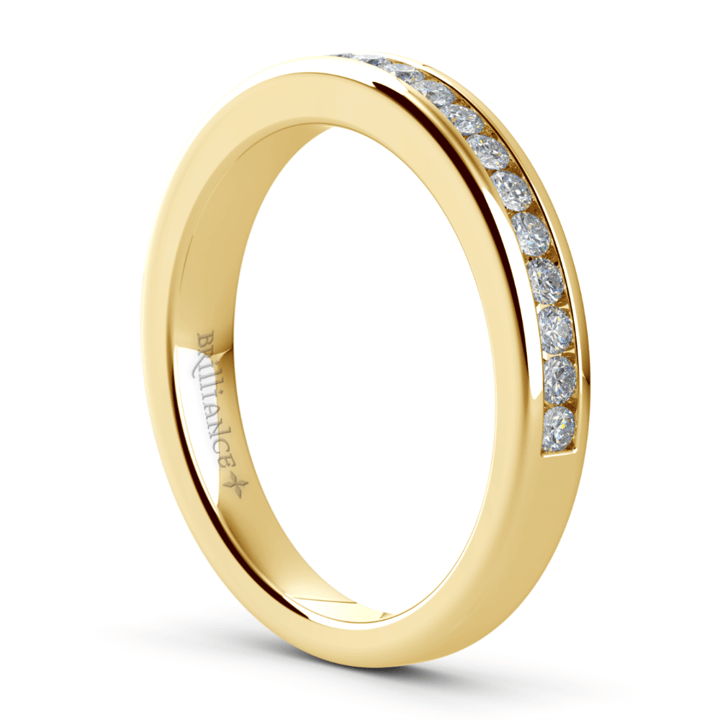 Channel Cut Diamond Wedding Ring In Yellow Gold | Thumbnail 04
