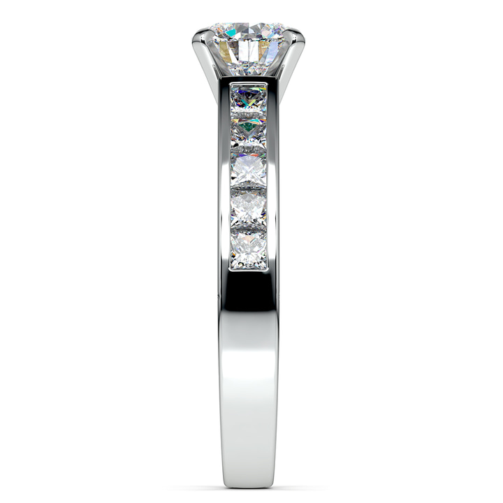 Princess Cut Channel Set Diamond Engagement Ring In Platinum | Thumbnail 03