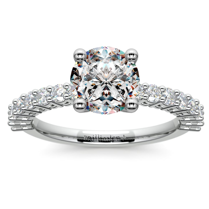 Shared Prong Engagement Ring In White Gold (1/2 Ctw) | Thumbnail 01