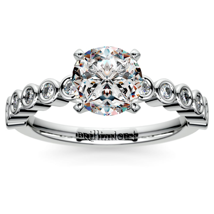 Modern Unique Bezel Set Engagement Ring In Platinum (1/4 Ctw) | Thumbnail 01