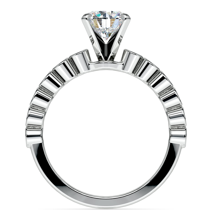Modern Unique Bezel Set Engagement Ring In Platinum (1/4 Ctw) | Thumbnail 02