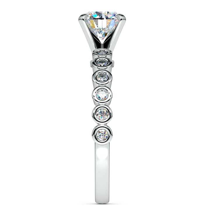 Modern Unique Bezel Set Engagement Ring In Platinum (1/4 Ctw) | Thumbnail 03