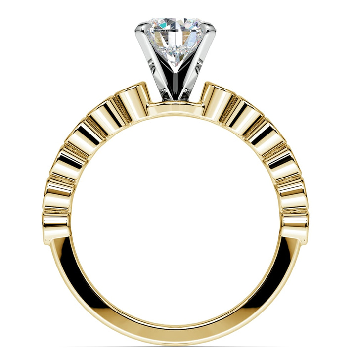 Modern Unique Bezel Set Engagement Ring In Gold (1/4 Ctw) | Thumbnail 02