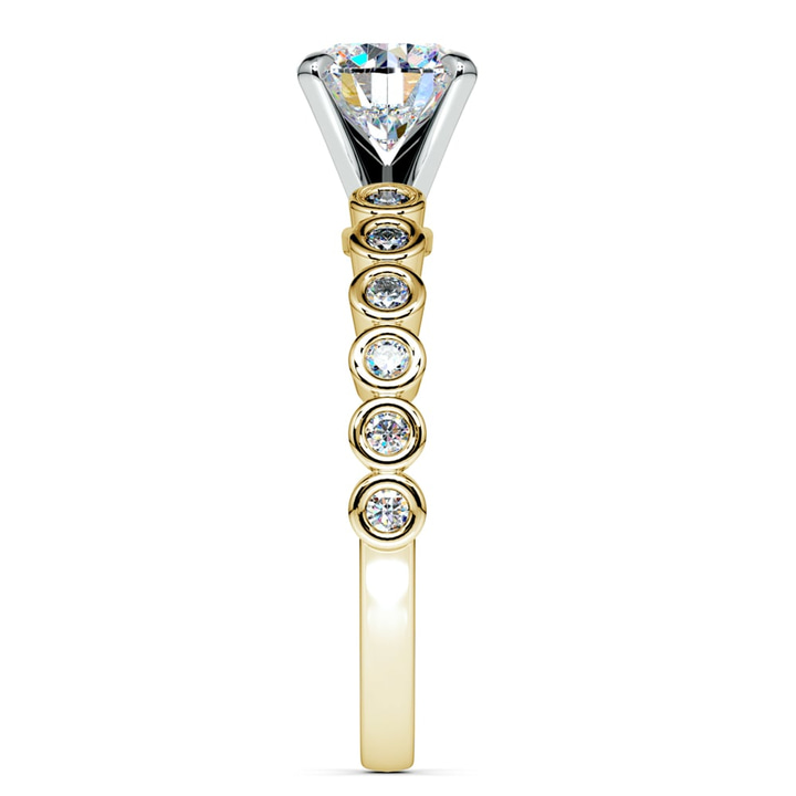 Modern Unique Bezel Set Engagement Ring In Gold (1/4 Ctw) | Thumbnail 03