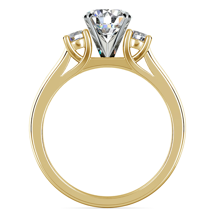 Yellow Gold 3 Stone Round Diamond Engagement Ring  | Thumbnail 02