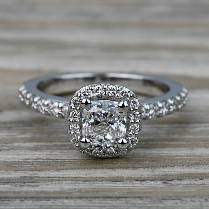 Platinum Antique Halo Engagement Ring Setting | Thumbnail 05