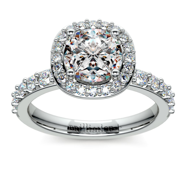Platinum Antique Halo Engagement Ring Setting | Thumbnail 01