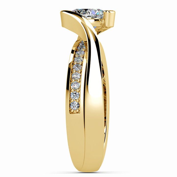 Diamond Bridge Engagement Ring Setting In Gold | Thumbnail 03