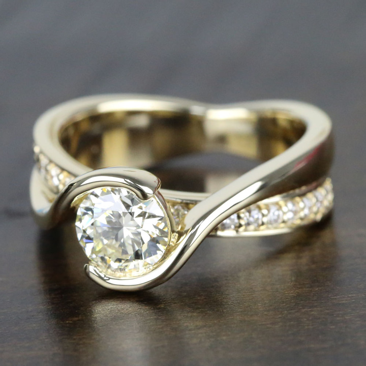 Diamond Bridge Engagement Ring Setting In Gold | Thumbnail 05