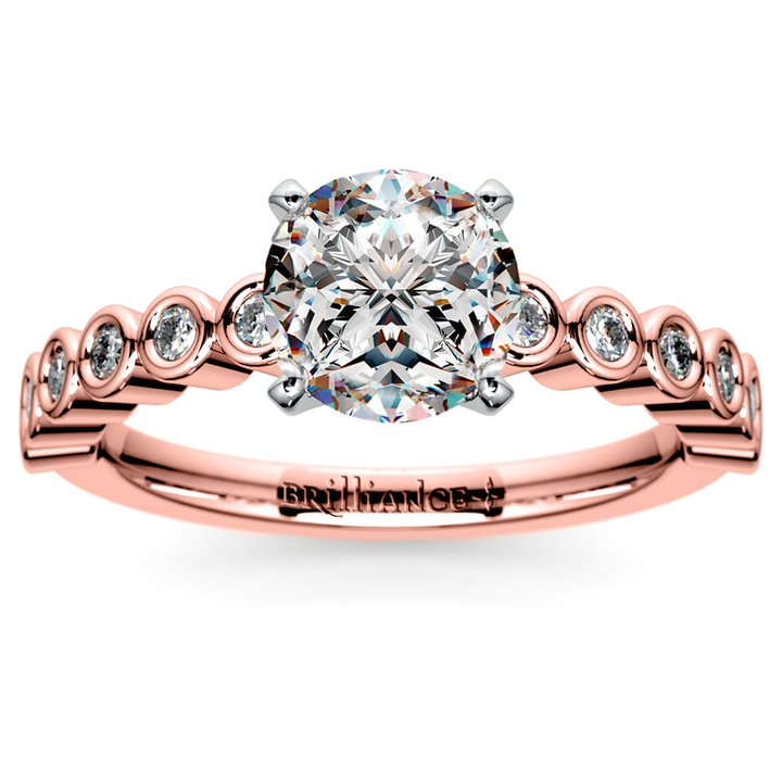 Bezel Engagement Ring In Rose Gold (1/4 Ctw) | Thumbnail 01
