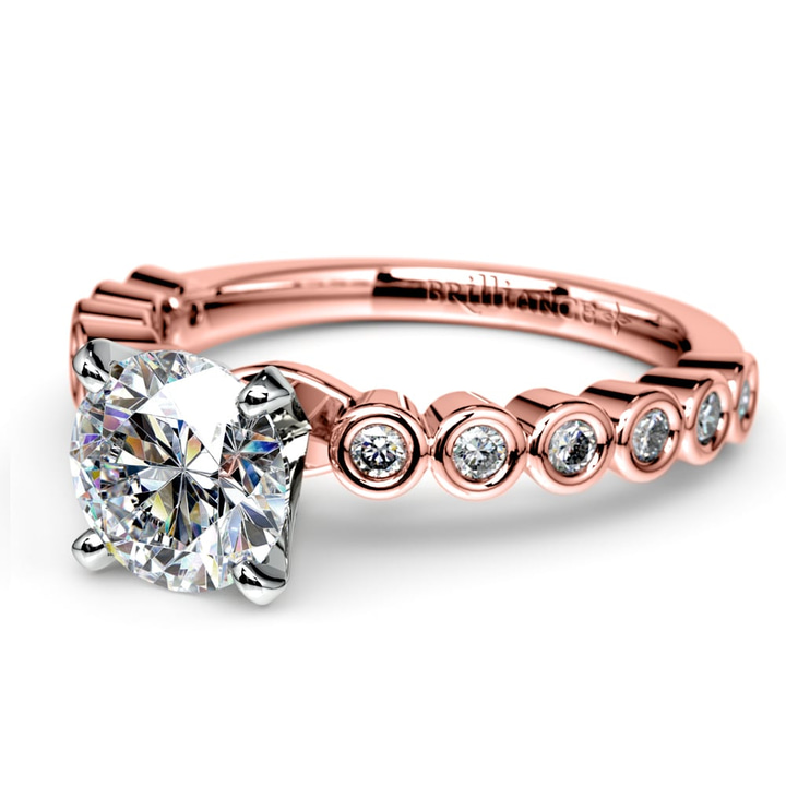 Bezel Engagement Ring In Rose Gold (1/4 Ctw) | Thumbnail 04