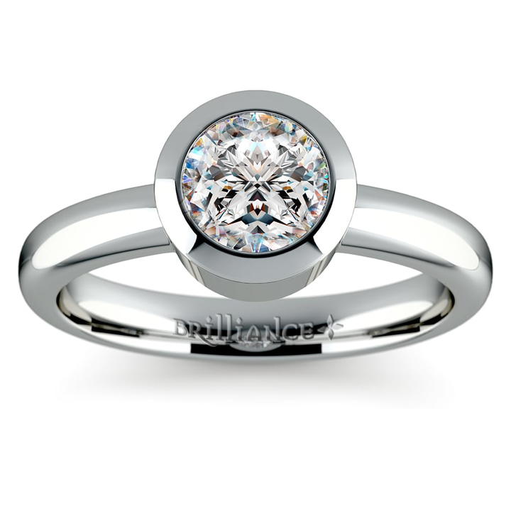 White Gold Bezel Set Diamond Ring Setting | Thumbnail 01