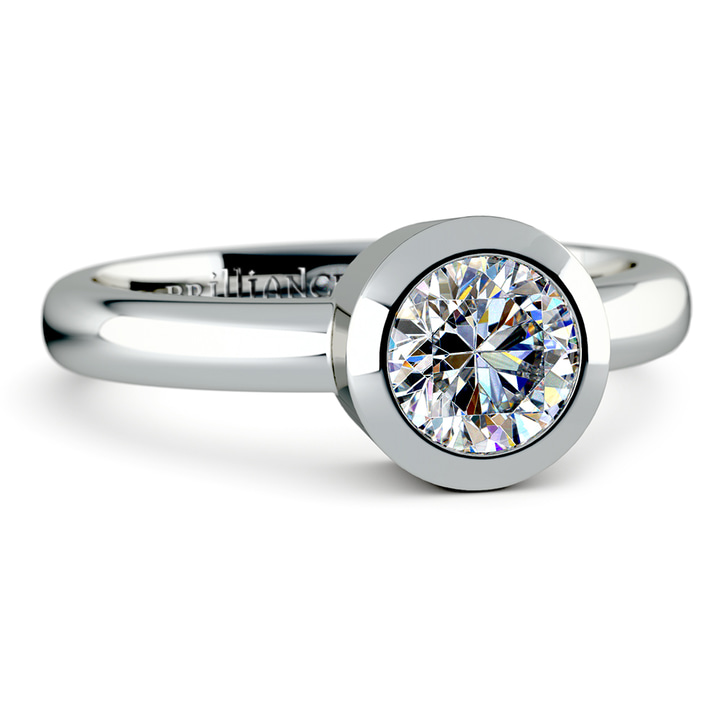 White Gold Bezel Set Diamond Ring Setting | Thumbnail 04