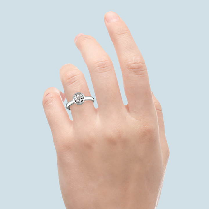 White Gold Bezel Set Diamond Ring Setting | Thumbnail 06