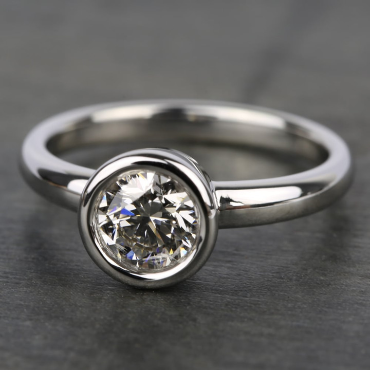 White Gold Bezel Set Diamond Ring Setting | Thumbnail 05