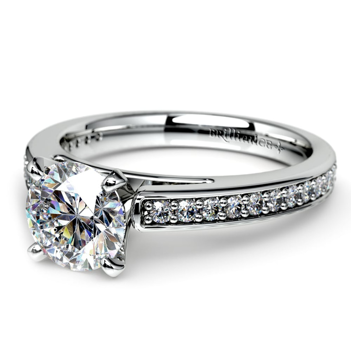 Pave Diamond Cathedral Setting Ring In Platinum (3/4 Ctw) | Thumbnail 01