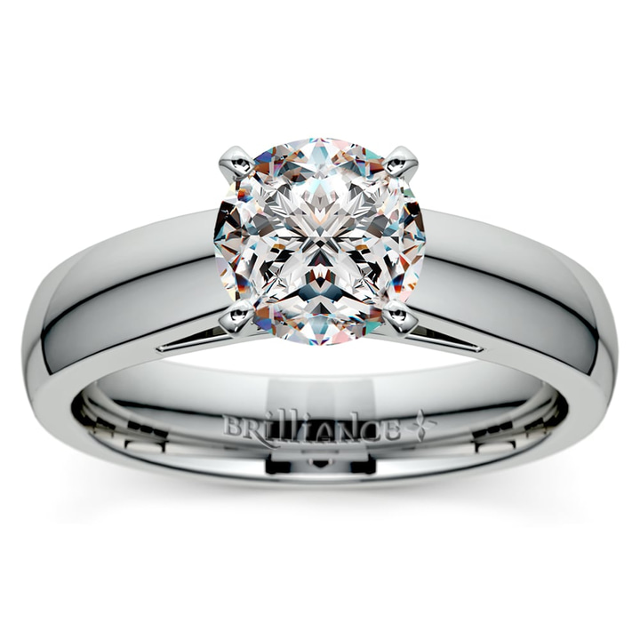 4 Mm Diamond Engagement Ring In White Gold | Thumbnail 01