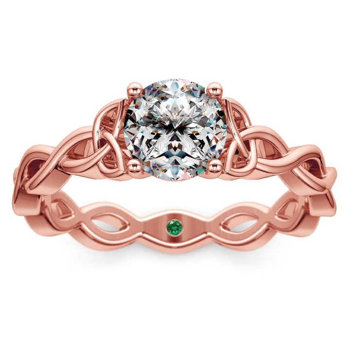 Celtic Knot Engagement Ring In Rose Gold With Surprise Stone | Thumbnail 01