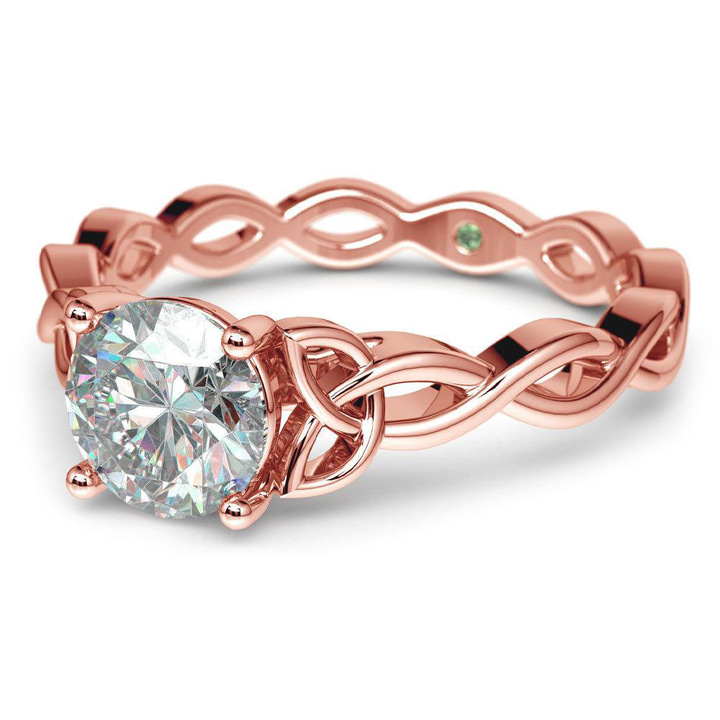 Celtic Knot Engagement Ring In Rose Gold With Surprise Stone | Thumbnail 04