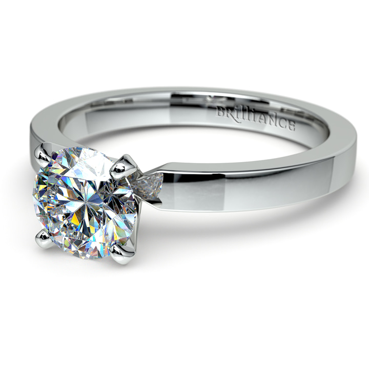 Platinum Flat Diamond Engagement Ring (2.5mm Wide) | Thumbnail 04