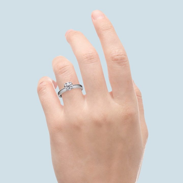 Platinum Flat Diamond Engagement Ring (2.5mm Wide) | Thumbnail 05