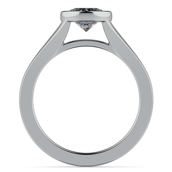 Floating Bezel Solitaire Engagement Ring in White Gold | Thumbnail 02