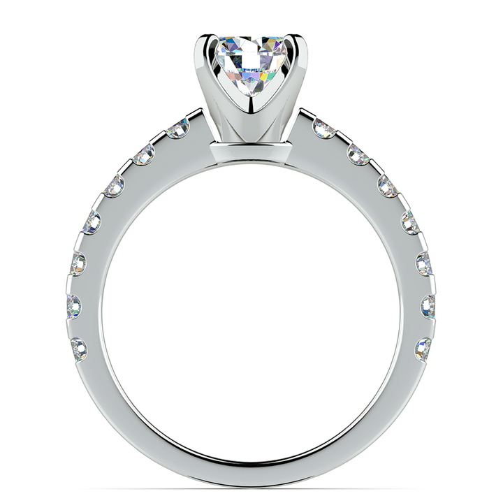 Four Prong Scallop Diamond Engagement Ring Setting In Platinum | Thumbnail 02