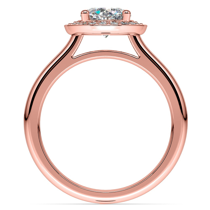 Halo Diamond Vintage Engagement Ring In Rose Gold | Thumbnail 02
