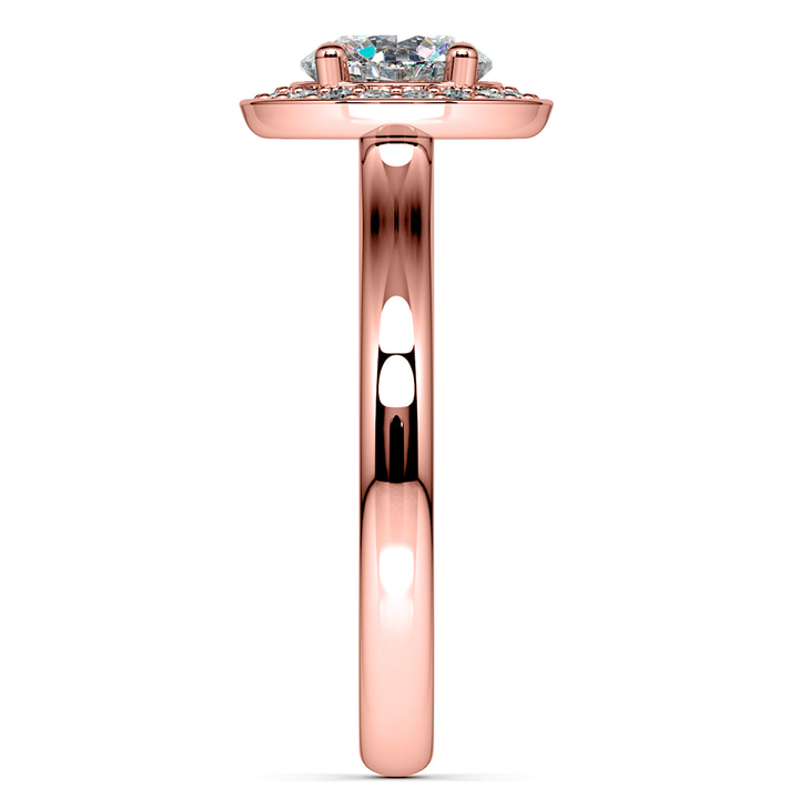 Halo Diamond Vintage Engagement Ring In Rose Gold | Thumbnail 03