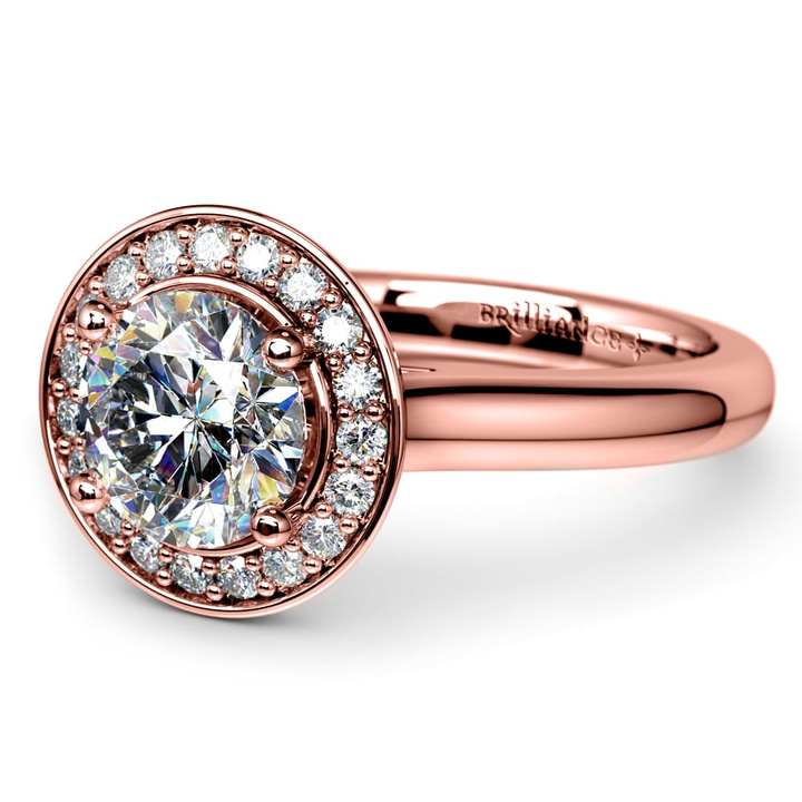 Halo Diamond Vintage Engagement Ring In Rose Gold | Thumbnail 04