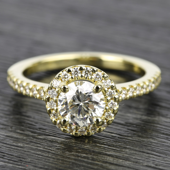 Halo Diamond Engagement Ring in Yellow Gold | Thumbnail 05