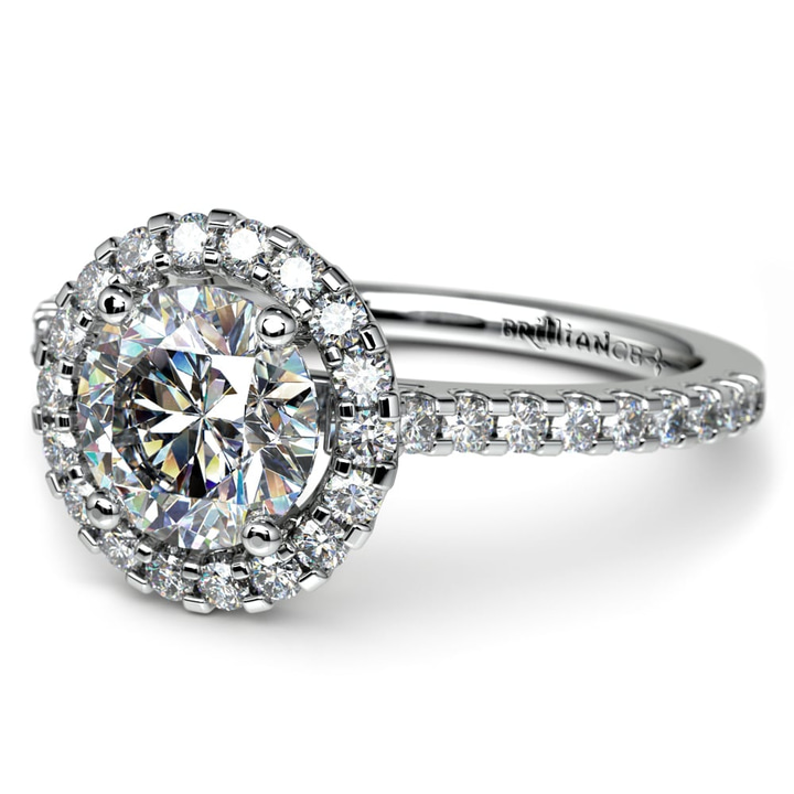 Platinum 3/4 Ctw Preset Halo Diamond Engagement Ring | Thumbnail 01