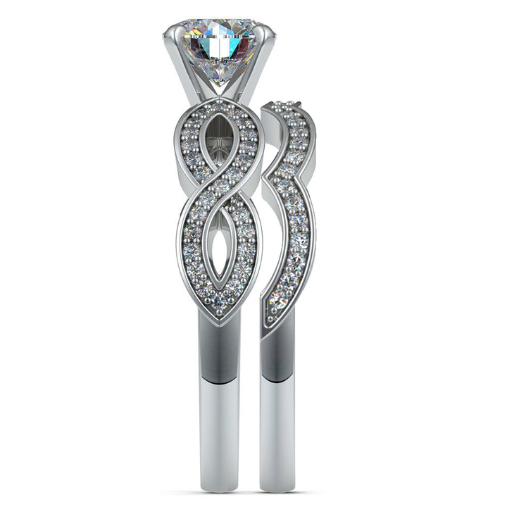 Infinity Engagement & Wedding Ring Bridal Set In Platinum | Thumbnail 03
