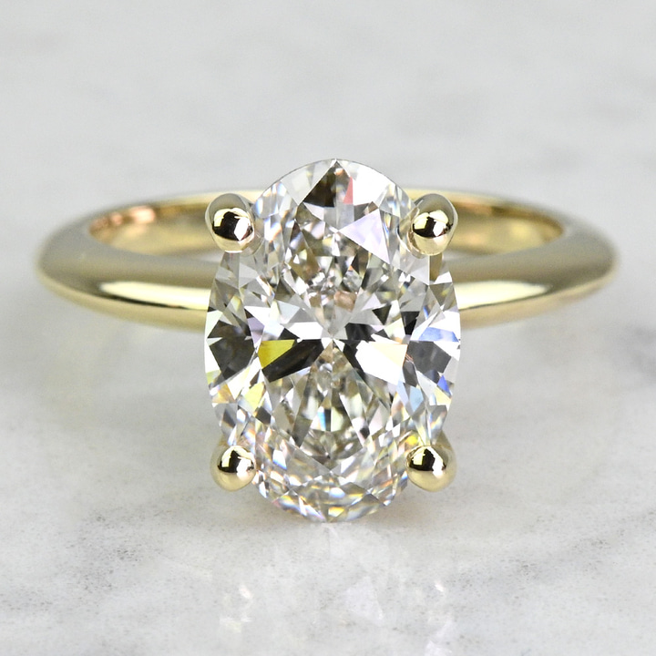Knife Edge Solitaire Engagement Ring in Yellow Gold | Thumbnail 05
