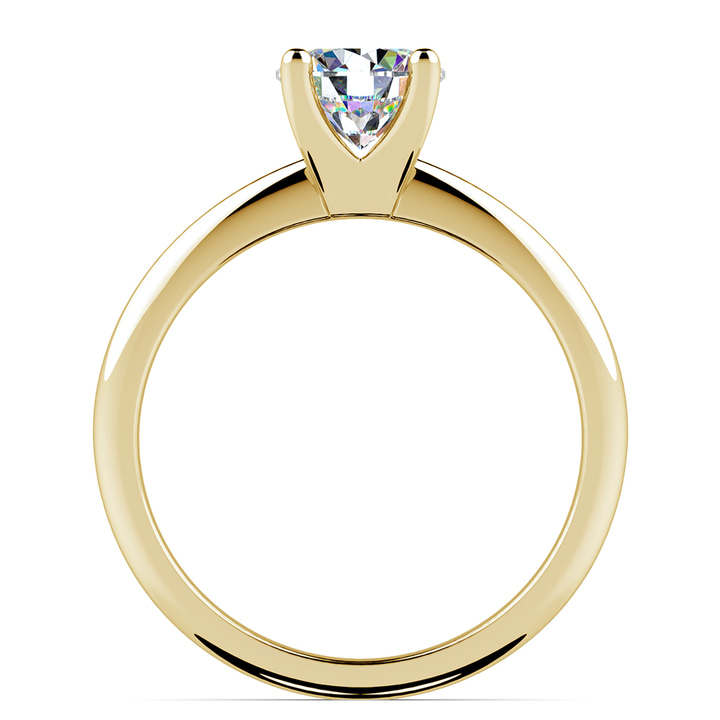 Knife Edge Solitaire Engagement Ring in Yellow Gold | Thumbnail 02