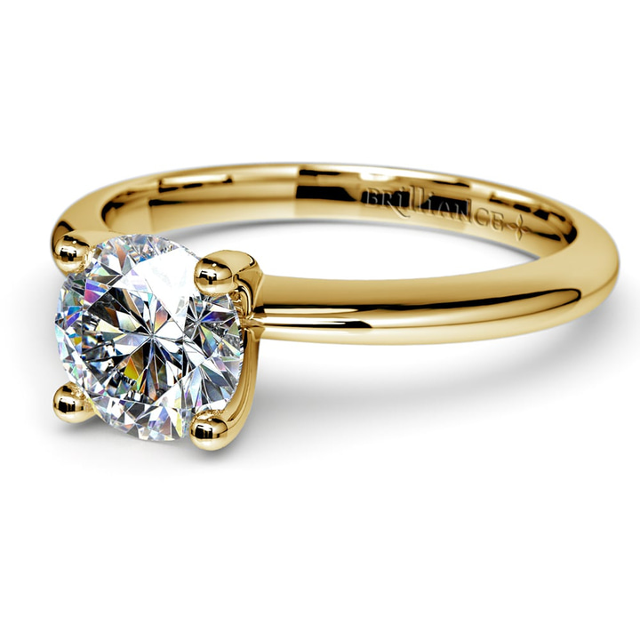 Knife Edge Solitaire Engagement Ring in Yellow Gold | Thumbnail 04