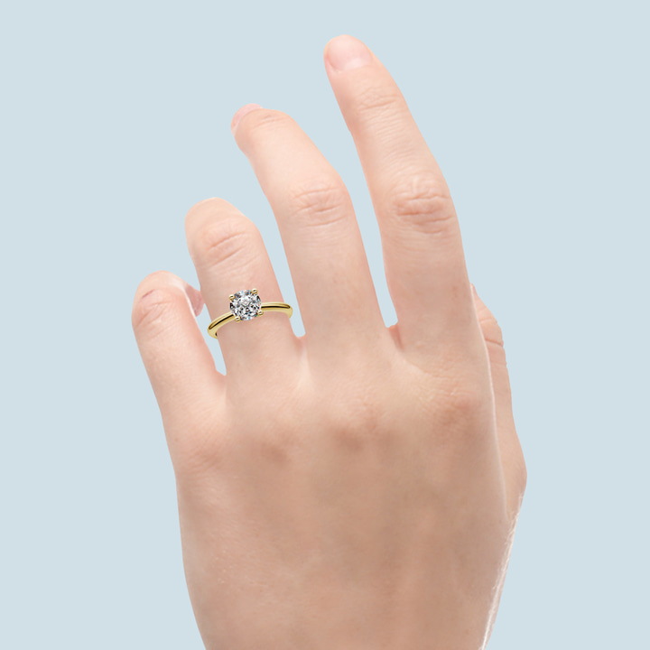 Knife Edge Solitaire Engagement Ring in Yellow Gold | Thumbnail 06