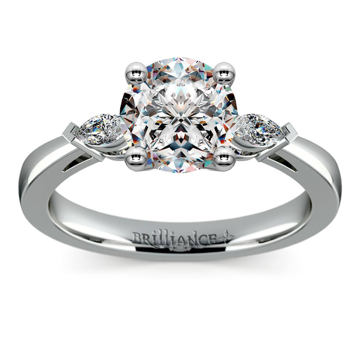 1/4 Ctw Marquise Cut Diamond Ring In White Gold  | Thumbnail 01
