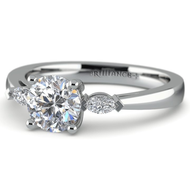 1/4 Ctw Marquise Cut Diamond Ring In White Gold  | Thumbnail 04