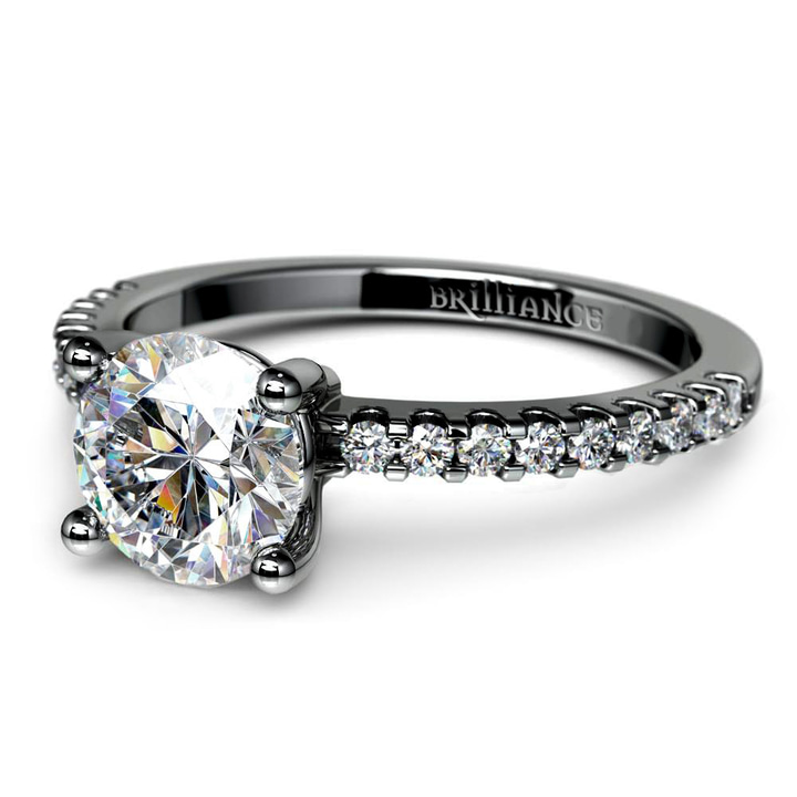 Pave Black Gold With White Diamonds Engagement Ring | Thumbnail 04
