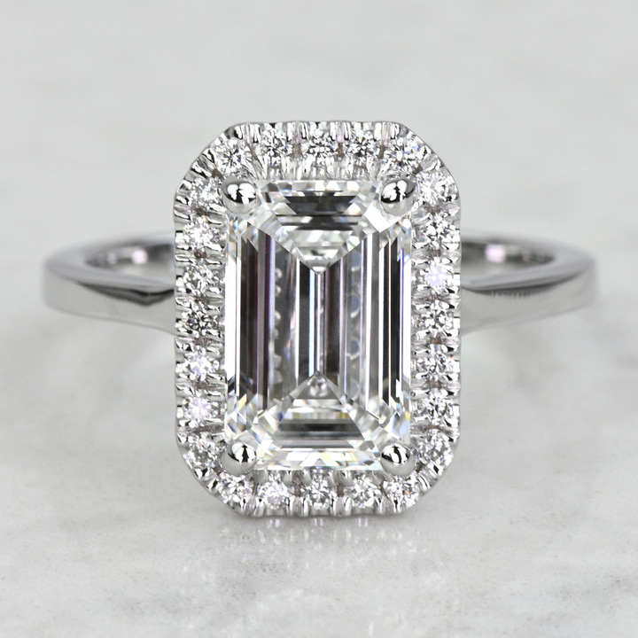 Pave Set Halo Diamond Engagement Ring In Platinum | Thumbnail 05