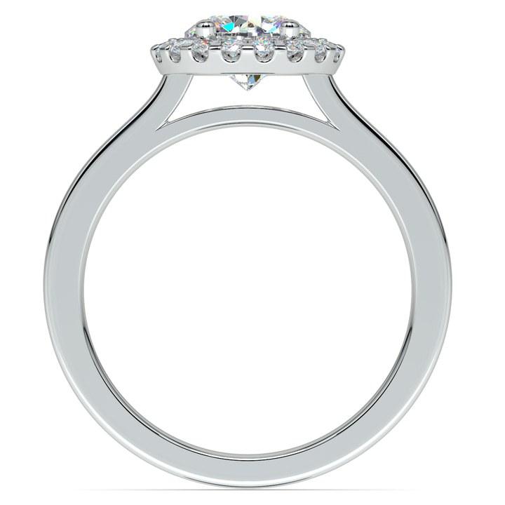 Pave Set Halo Diamond Engagement Ring In Platinum | Thumbnail 02