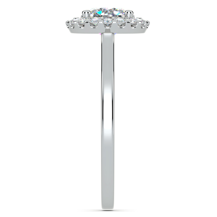 Pave Set Halo Diamond Engagement Ring In Platinum | Thumbnail 03