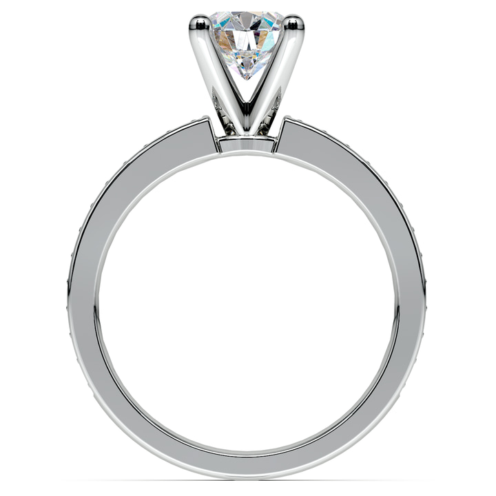 Pink Sapphire Pave Set Engagement Ring In Platinum | Thumbnail 02