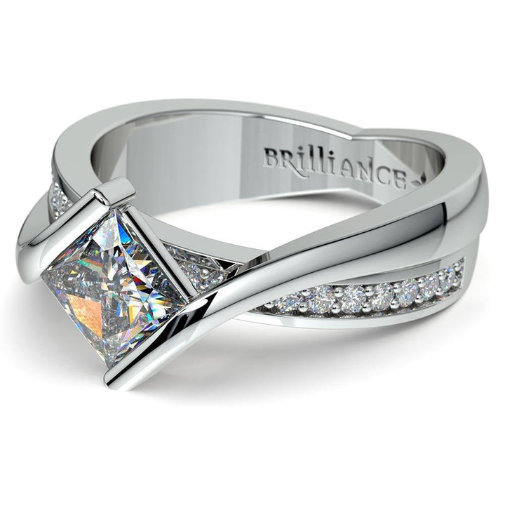 Princess Cut Bezel Set Engagement Ring (1.25 carat) | Thumbnail 01